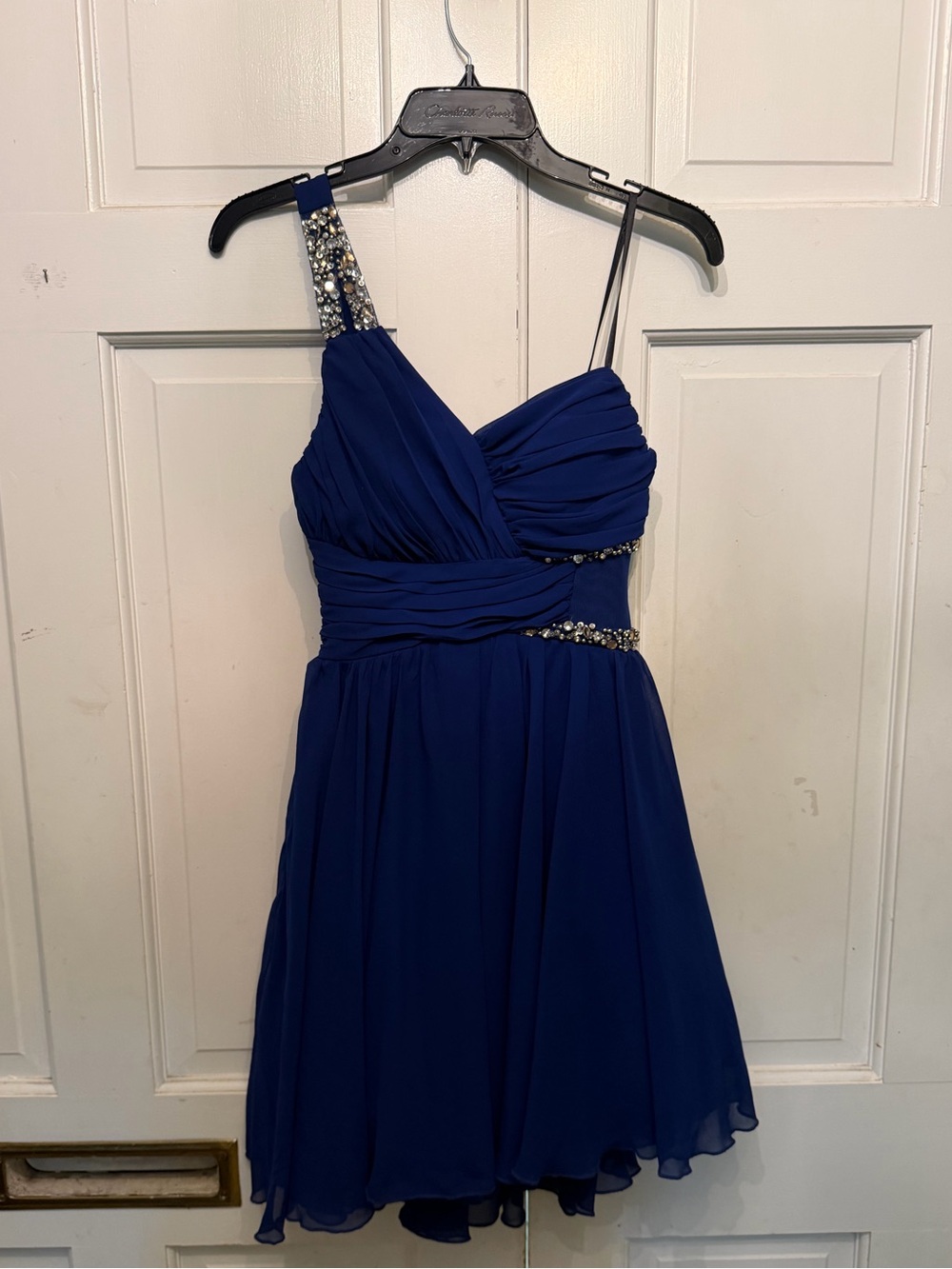 Dark blue City Studio one shoulder dress